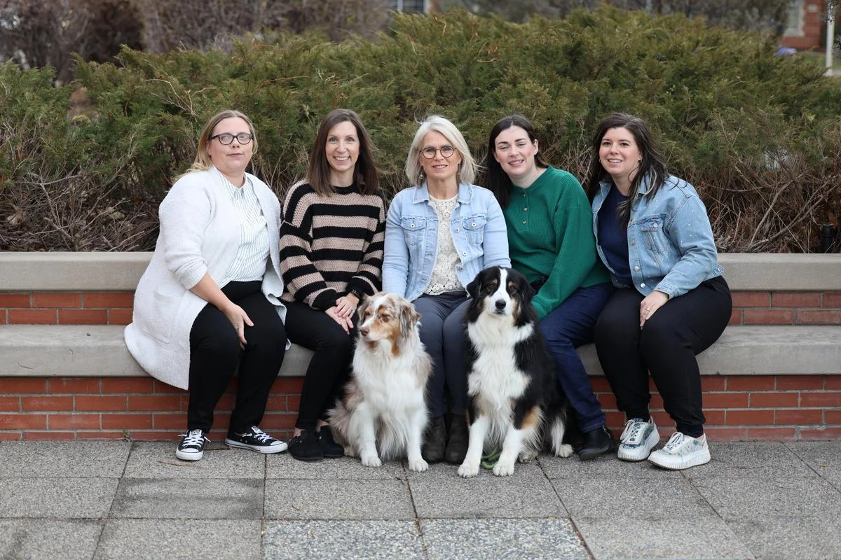 Our speech-language team working with clients and families