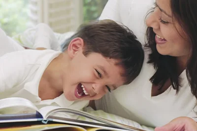 Close-up of a client practising speech exercises