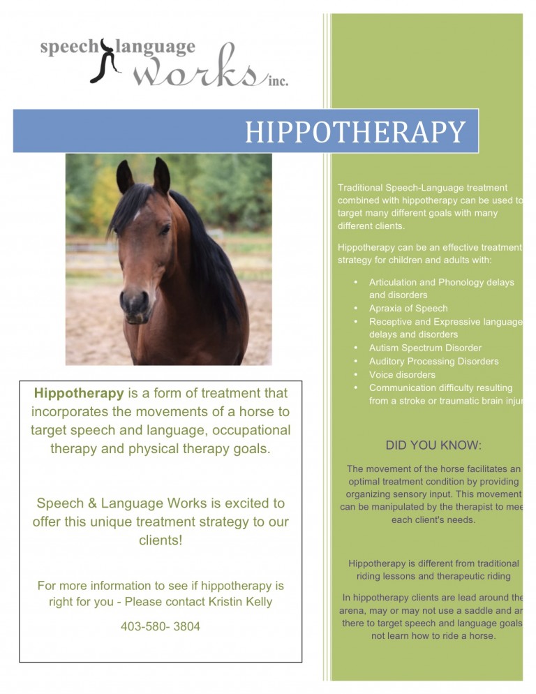 Hippotherapy now offered! Speech Language Works